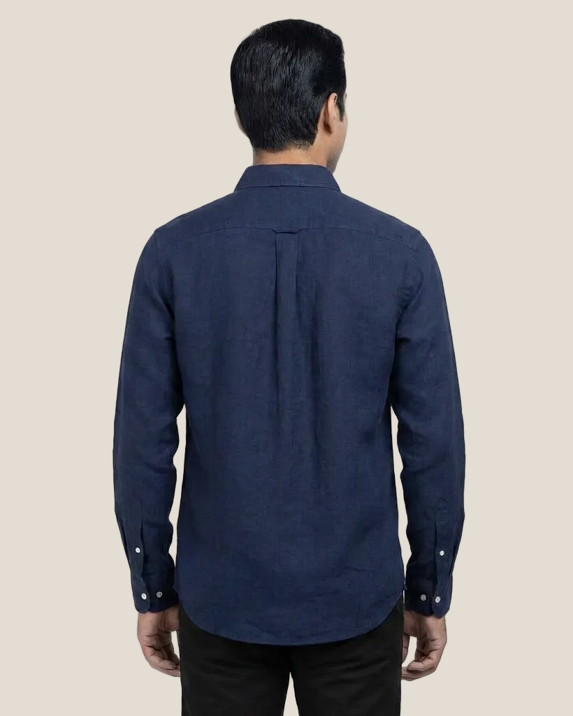 Linen/Remi Blend Shirt, Navy