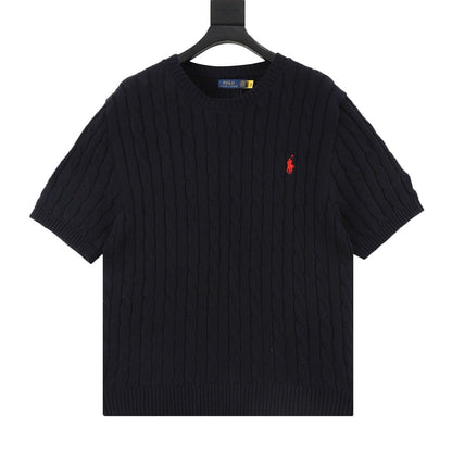 Cable-Knit Crewneck Sweater Navy