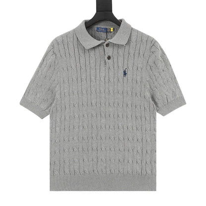 Spurs Knitted Polo Shirt Gray