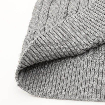 Cable-Knit Crewneck Sweater Gray