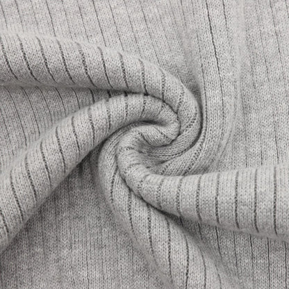 Pony Lapel Striped Polo Shirt Gray