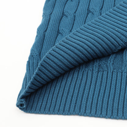 Cable-Knit Crewneck Sweater Teal