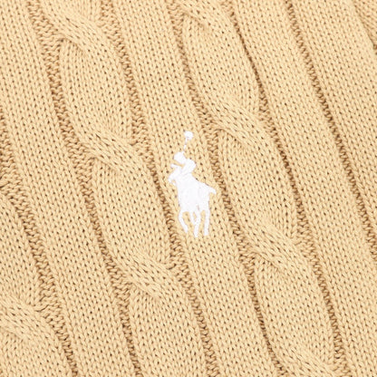 Cable-Knit Crewneck Sweater Camel