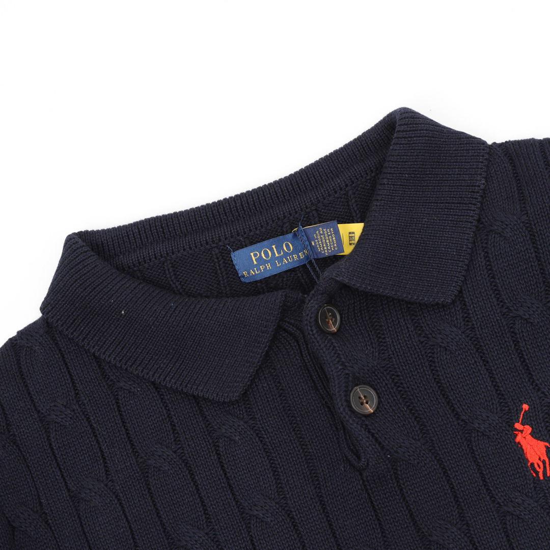 Spurs Knitted Polo Shirt Navy