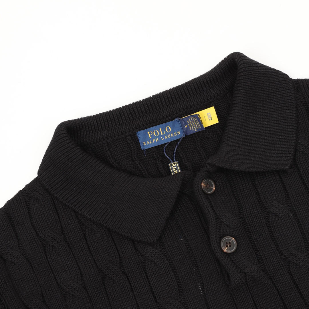 Spurs Knitted Polo Shirt Black