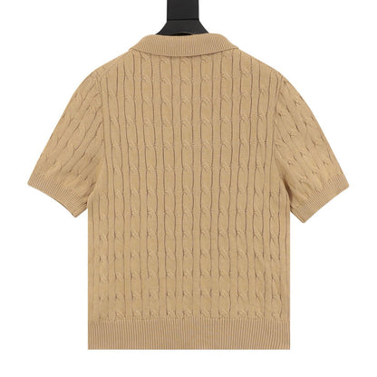Spurs Knitted Polo Shirt Camel