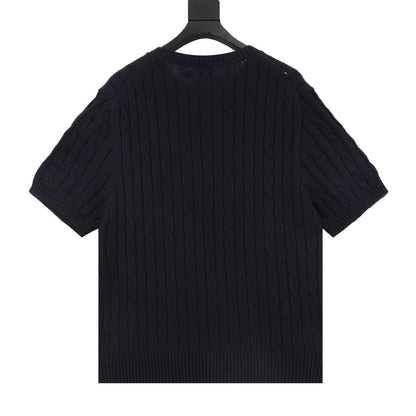 Cable-Knit Crewneck Sweater Navy