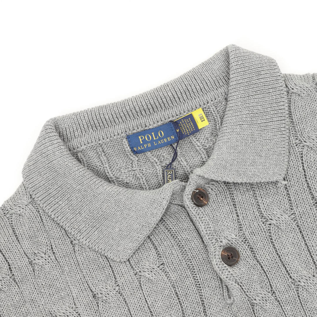 Spurs Knitted Polo Shirt Gray