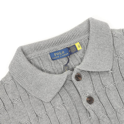 Spurs Knitted Polo Shirt Gray