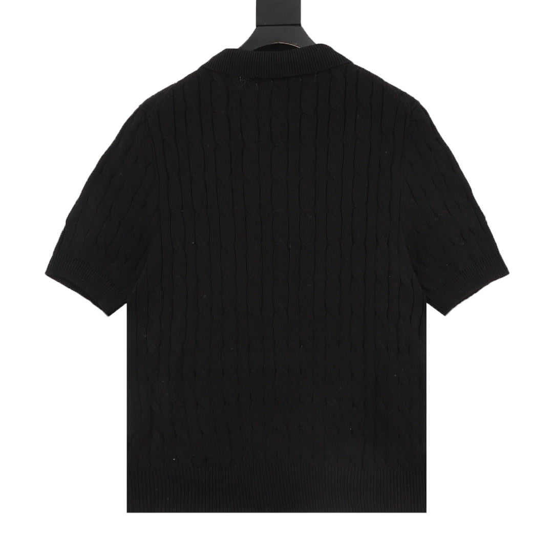 Spurs Knitted Polo Shirt Black