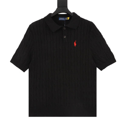 Spurs Knitted Polo Shirt Black