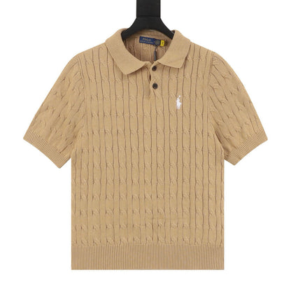 Spurs Knitted Polo Shirt Camel