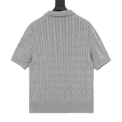 Spurs Knitted Polo Shirt Gray