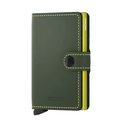 RFID Protected Mini Wallet - Matte - Green & Lime