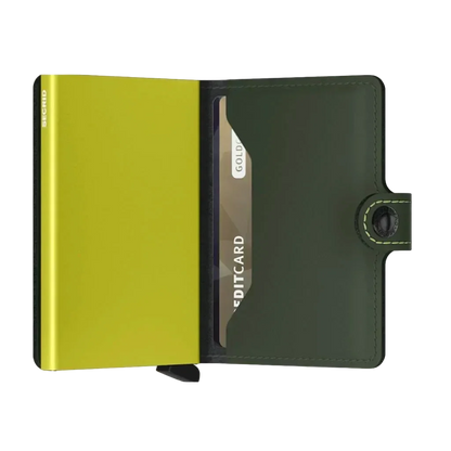 RFID Protected Mini Wallet - Matte - Green & Lime