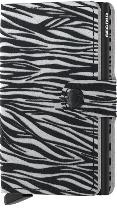 RFID Protected Mini Wallet - Zebra - Light Grey