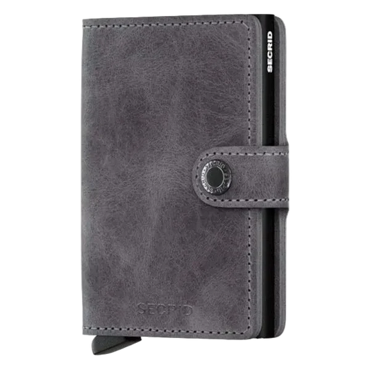 RFID Protected - Mini Wallet - Vintage - Grey Black