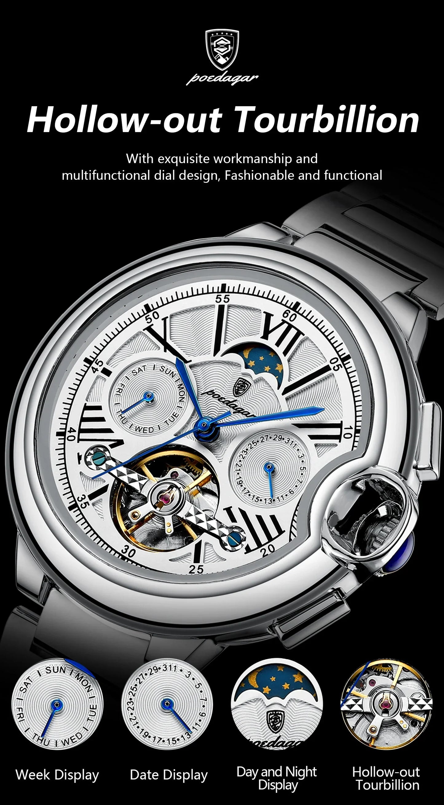POEDAGAR Royal Automatic Watch