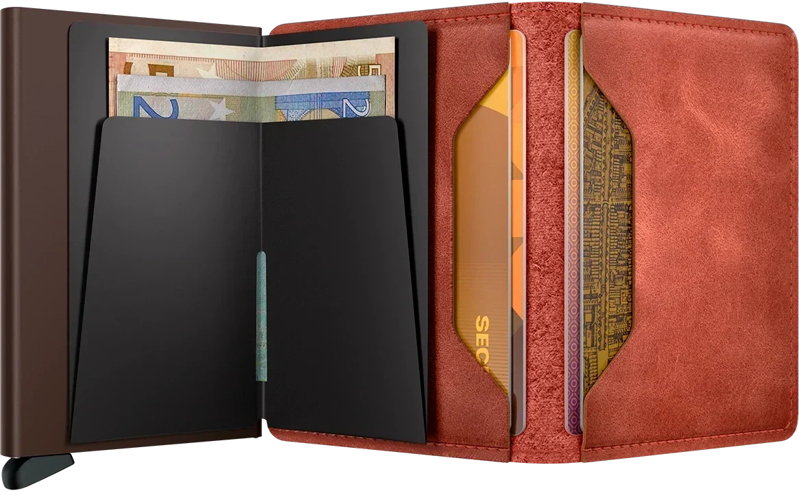 RFID Protected Slim Wallet - Vintage - Orange